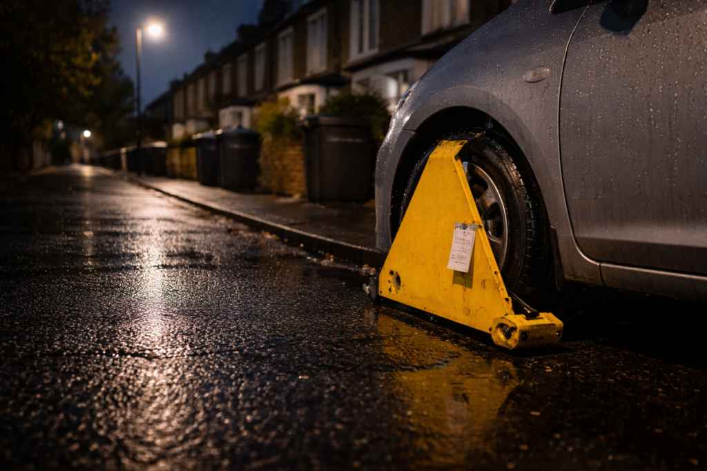 Car clamped illegally