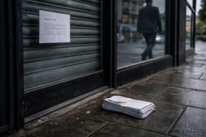 Director denies liability after closure